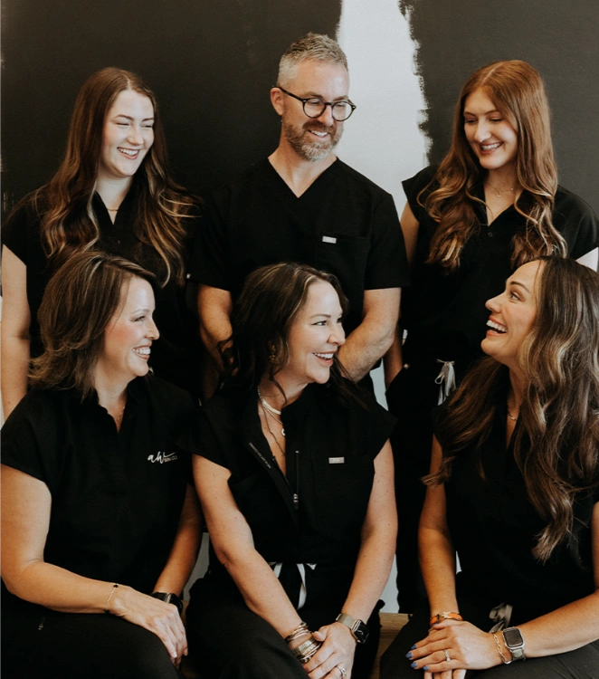woman marking face chart